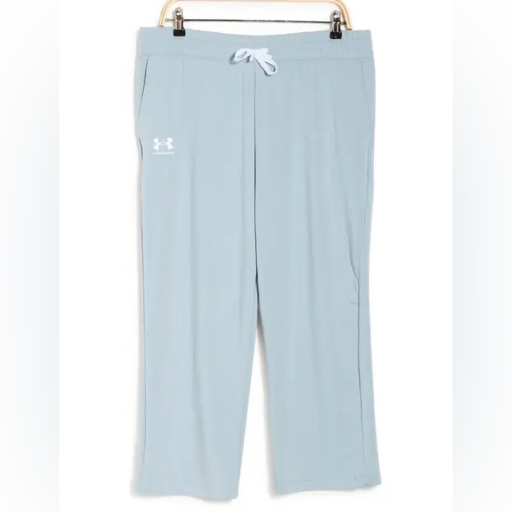 Under Armour Rival French Terry Crop Flare Sweatpants (Harbor Blue)